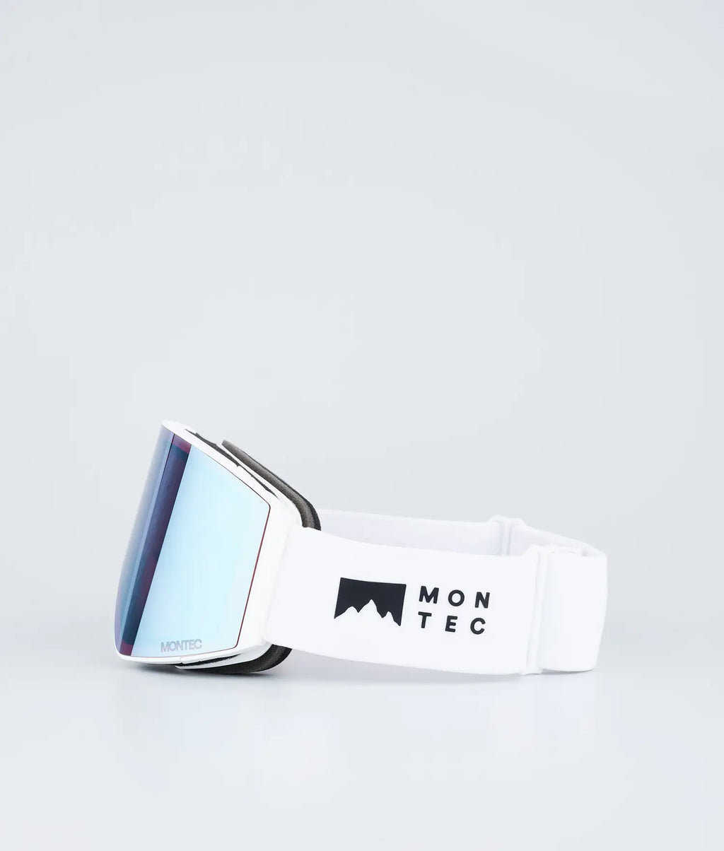 Scope Ski Goggles White W/White Moon Blue Mirror