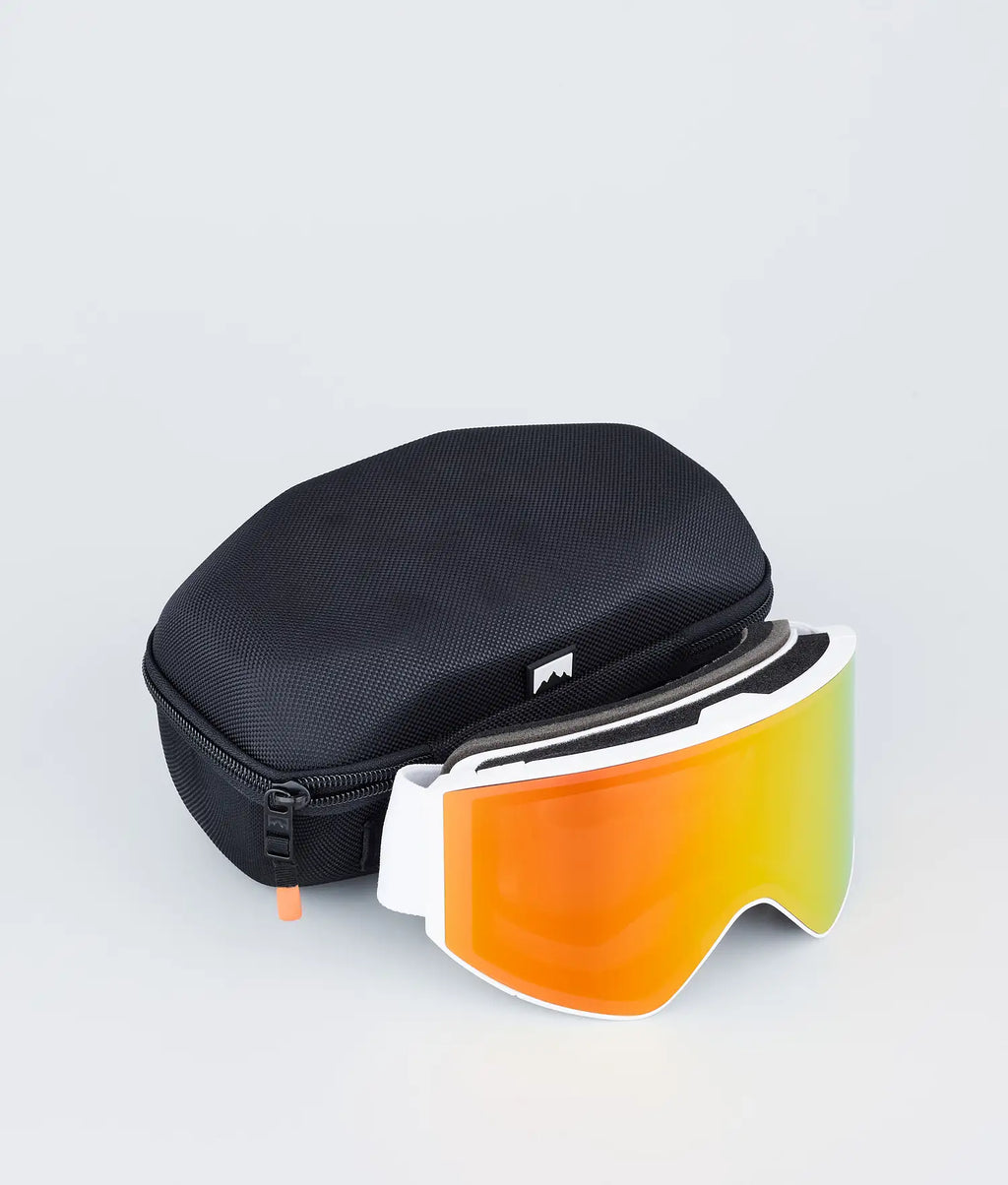 Scope Ski Goggles White W/White Ruby Red Mirror
