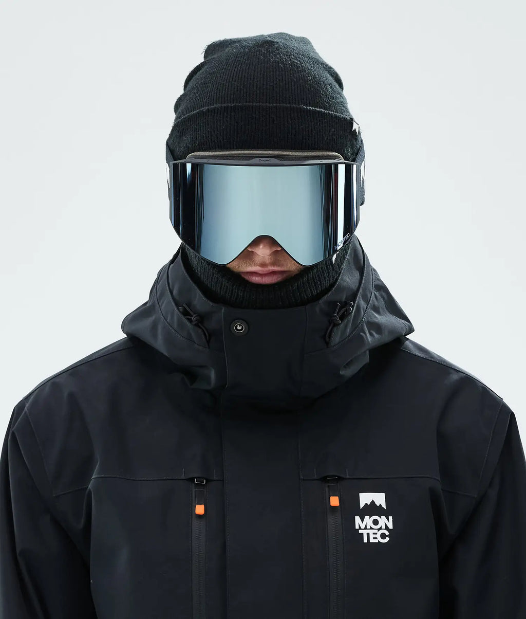 Scope Ski Goggles Black W/Black Moon Blue Mirror