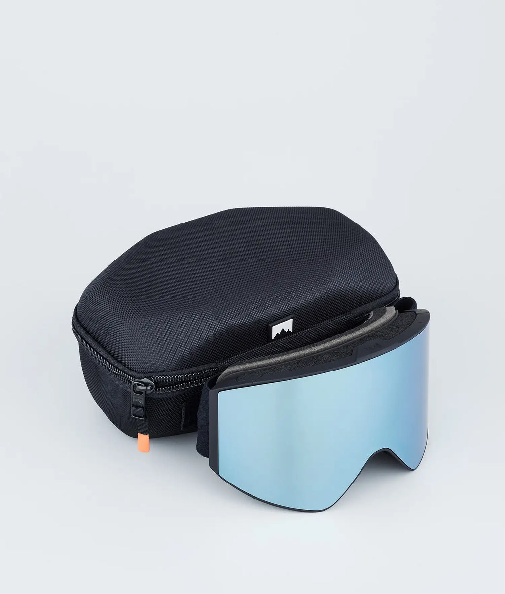 Scope Ski Goggles Black W/Black Moon Blue Mirror