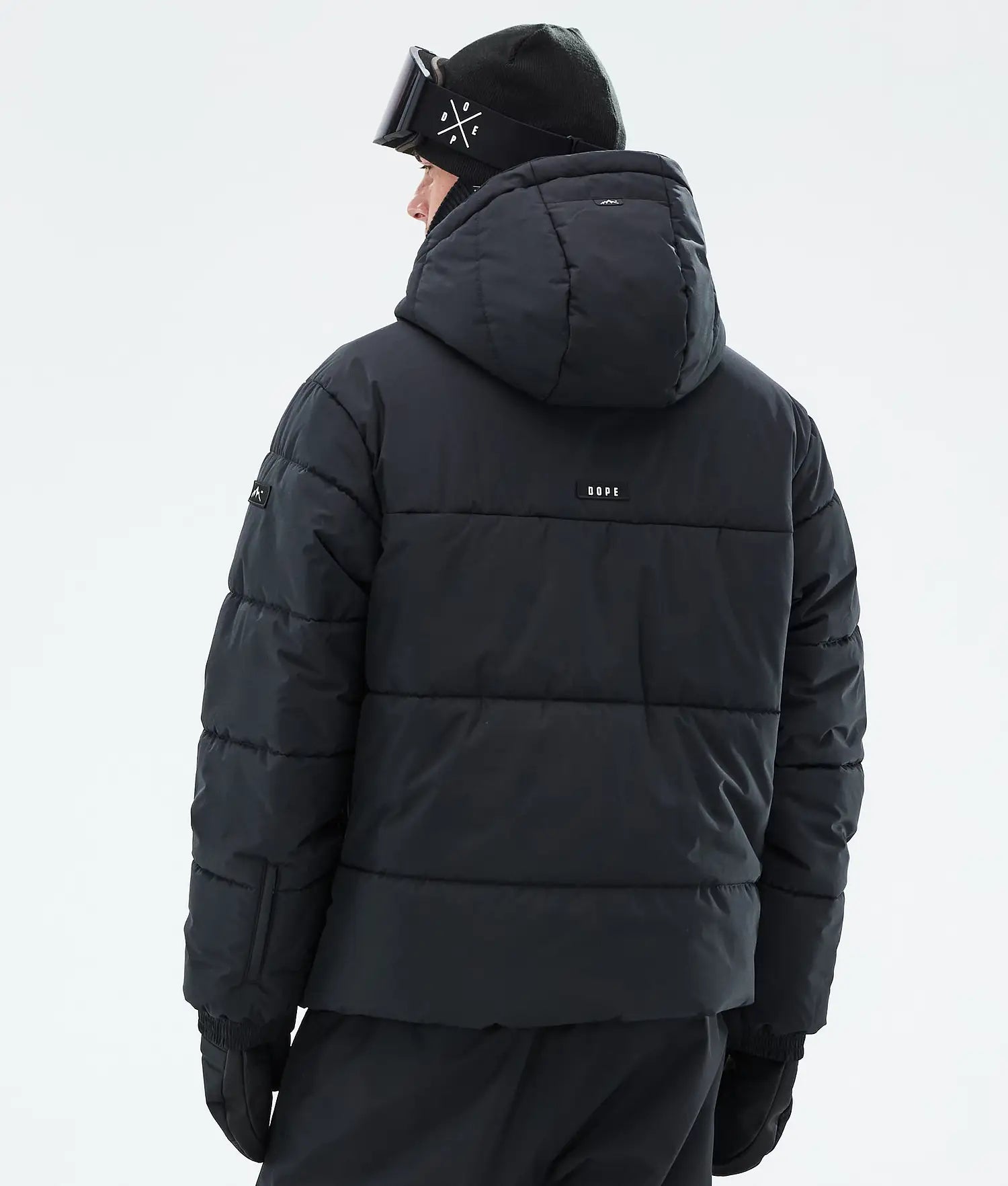 Puffer Full Zip Snowboard Jacket Men Black