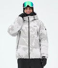 Puffer Full Zip Snowboard Jacket Men Grey Camo