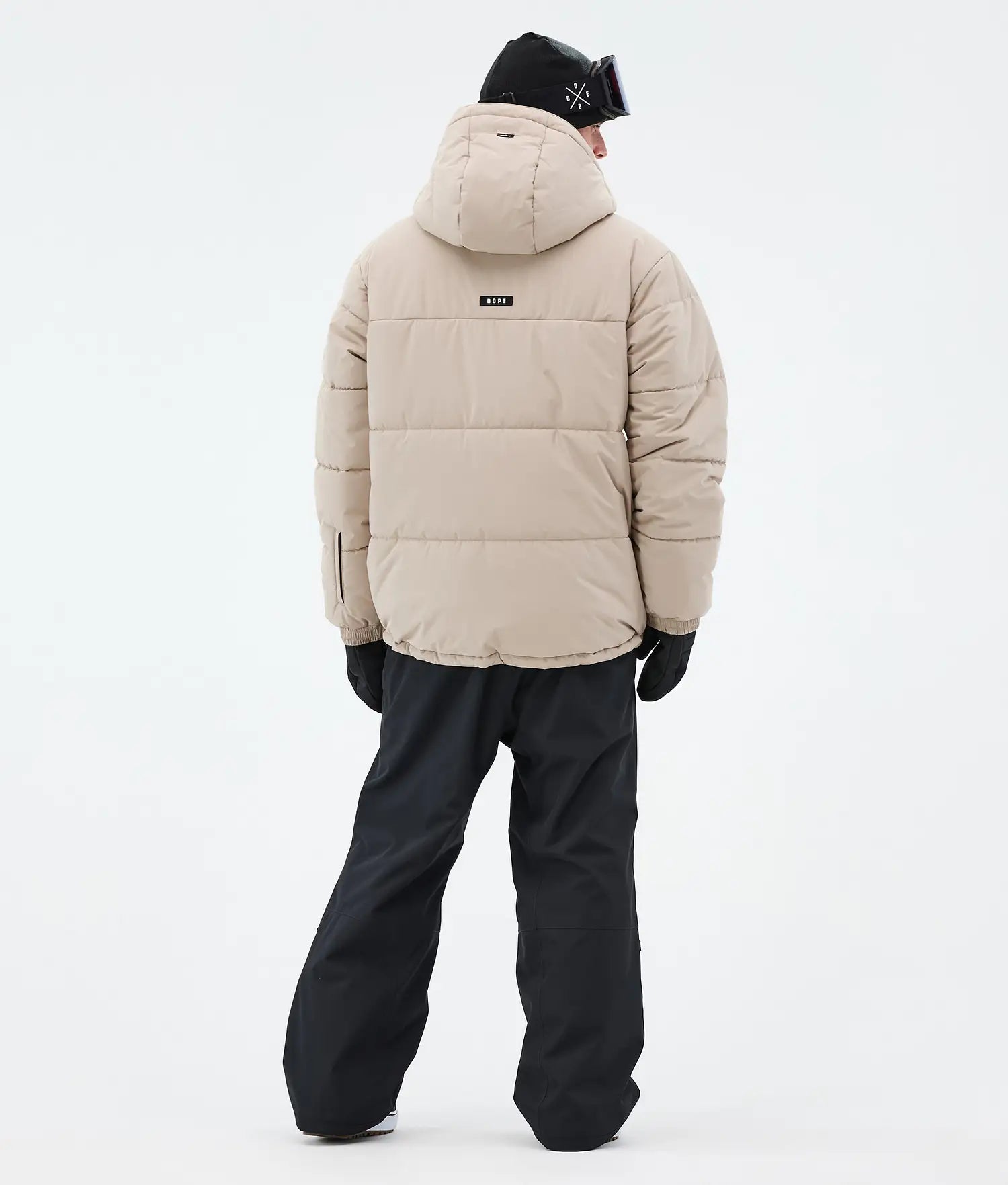 Puffer Full Zip Snowboard Jacket Men Sand